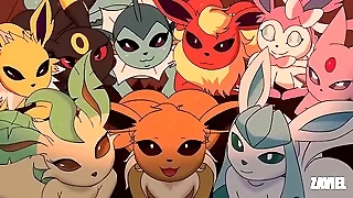 All Pokemon Eeveelutions get fucked